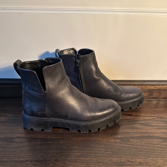 Black Leather Ankle Boots - Picture 4 of 6